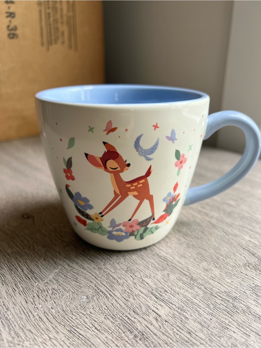 Disney Bambi Ceramic Mug with Light Blue Handle and Interior